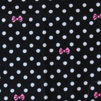 Black with White Polka Dots and Pink Bows Fun Bun
