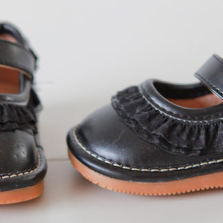 Black Ruffle Squeaky Shoes