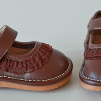 Brown Ruffle Squeaky Shoes