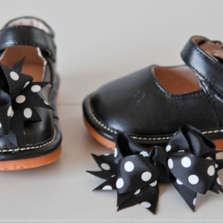 Black Add-A-Bow Squeaky Shoes