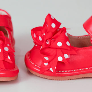 Red Add-A-Bow Squeaky Shoes