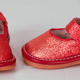 Red Orange Glitter Squeaky Shoes