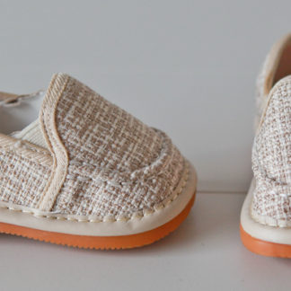 Ivory Burlap Squeaky Shoes